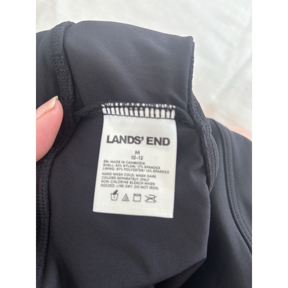 Lands' End Women's Med (10-12) High Waist Waisted Bikini Bottom Swim Black - Picture 5 of 5